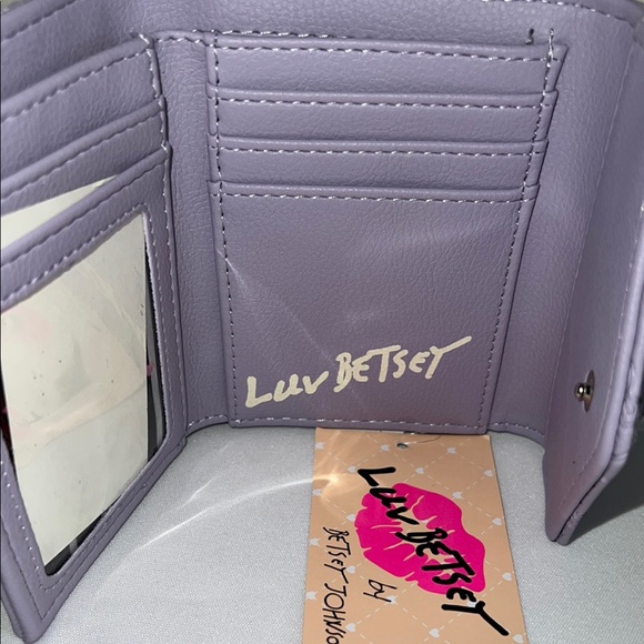 Betsey Johnson Lavender Wallet with Heart and Bows Design - Picture 6 of 7